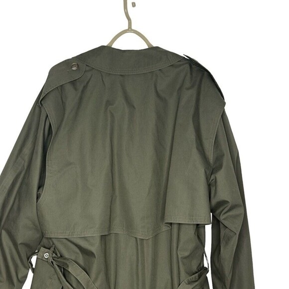 Vintage J.G. Hook Trench Coat Men Removable Liner Collar Army Green Fall Outdoor - Picture 5 of 14